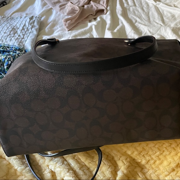 Coach Dark Brown Tote with Black Accents - Picture 3 of 7